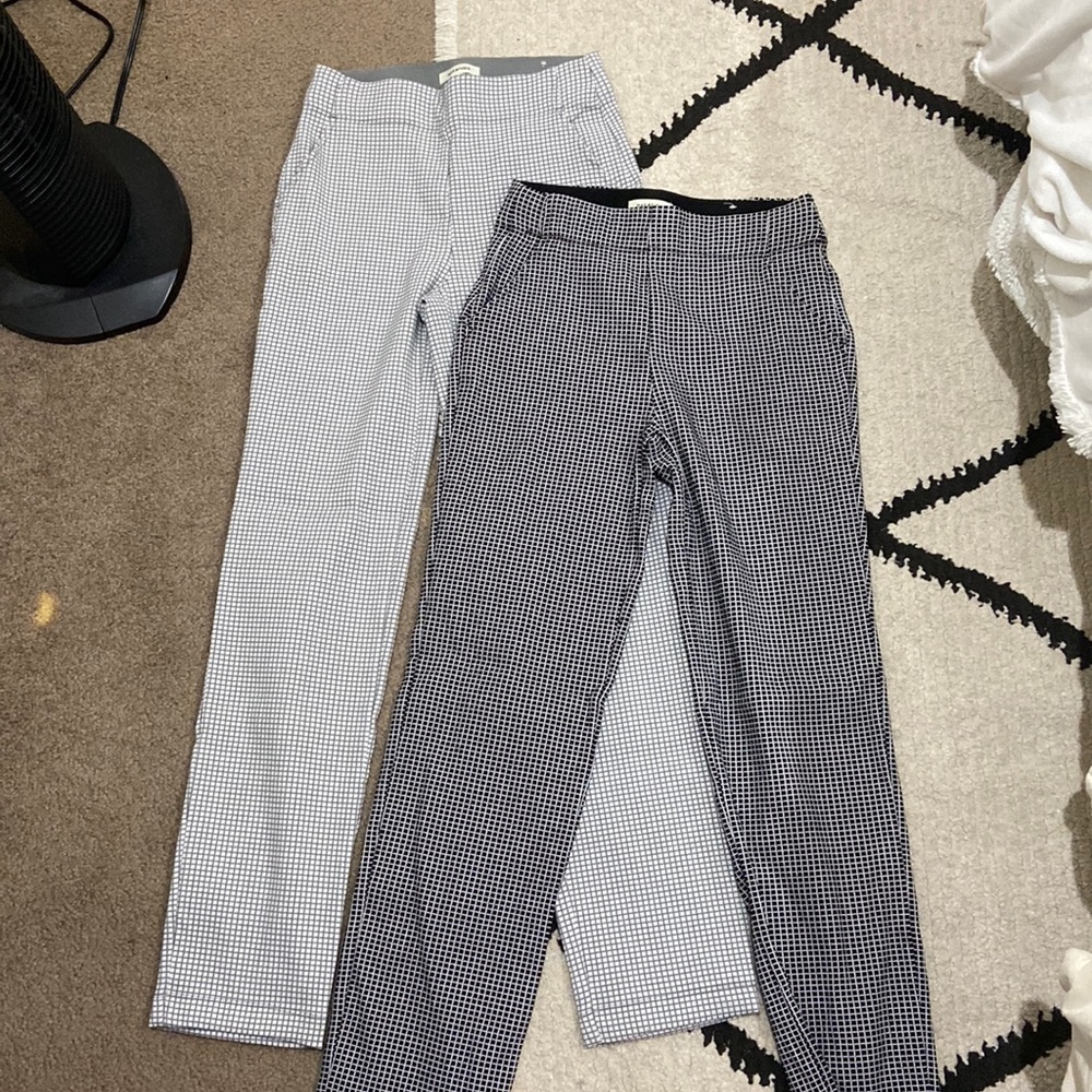 TWO PAIRS - Black and Grey Straight Leg Pants/Slacks